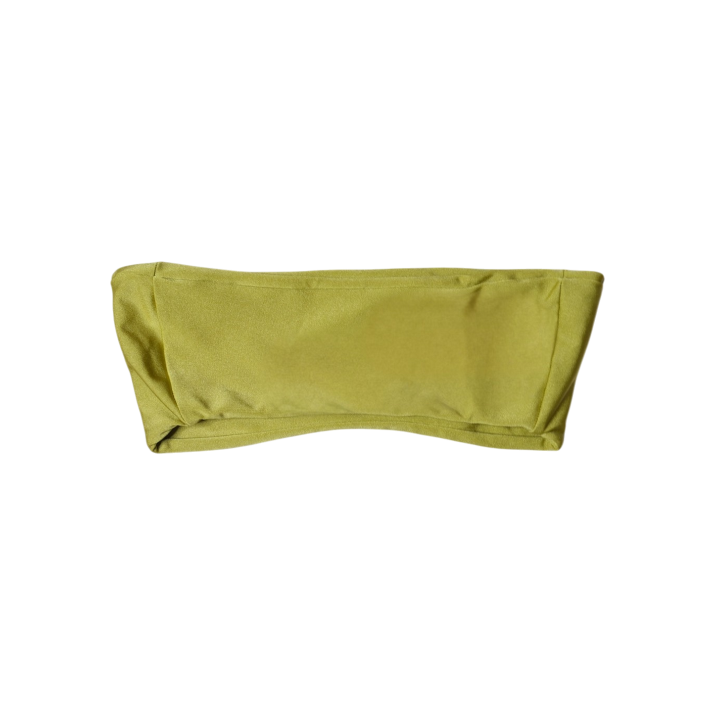 Olive Palma Brisa bandeau bikini top, back flat-lay, with smooth straight band