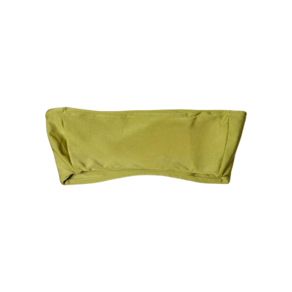 Olive Palma Brisa bandeau bikini top, back flat-lay, with smooth straight band