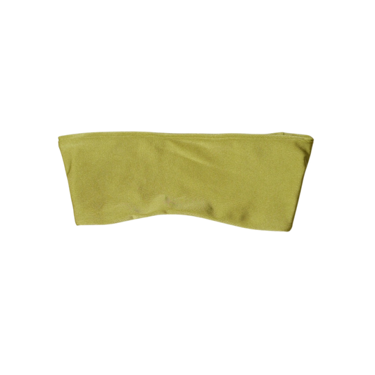 Olive Palma Brisa bandeau bikini top, front flat-lay, with straight strapless neckline